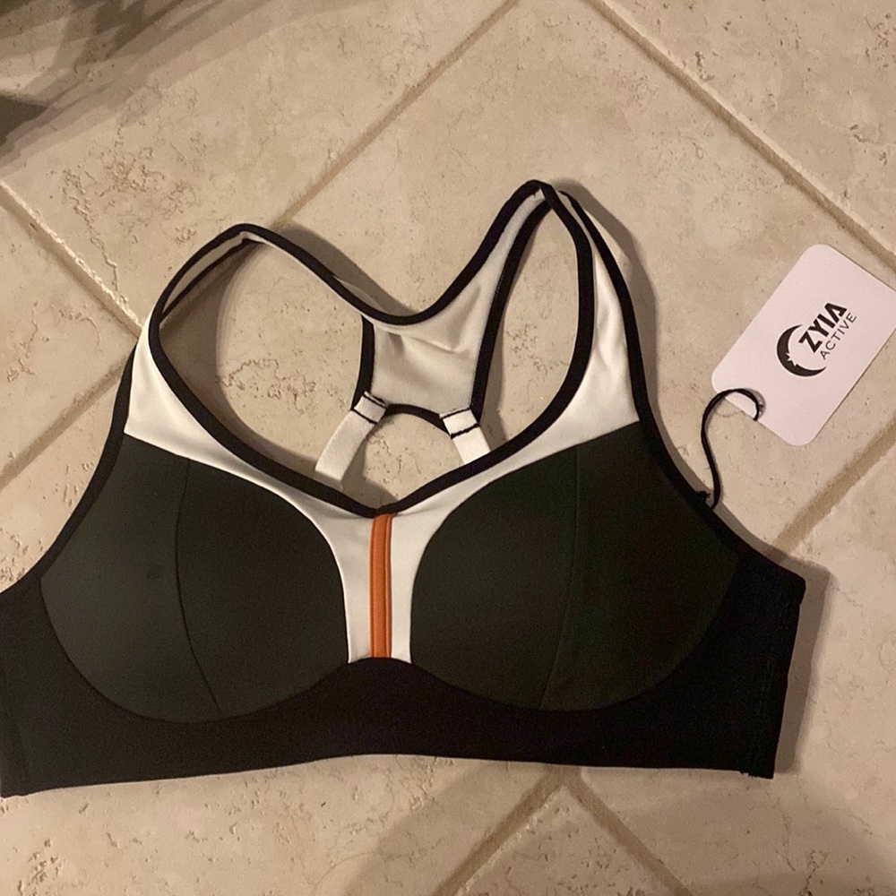 ZYIA Olive and Pink Adjustable bra NWT Size L